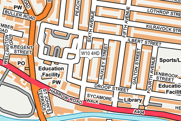 W10 4HD map - OS OpenMap – Local (Ordnance Survey)