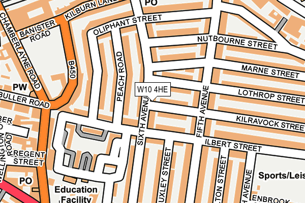 W10 4HE map - OS OpenMap – Local (Ordnance Survey)