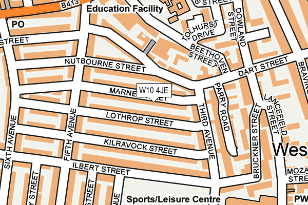 W10 4JE map - OS OpenMap – Local (Ordnance Survey)