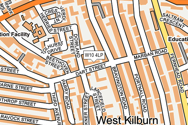 W10 4LP map - OS OpenMap – Local (Ordnance Survey)