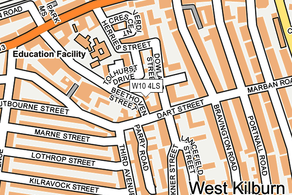 W10 4LS map - OS OpenMap – Local (Ordnance Survey)