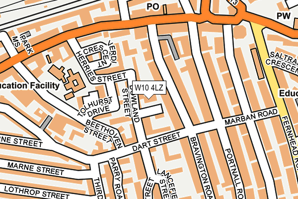 W10 4LZ map - OS OpenMap – Local (Ordnance Survey)