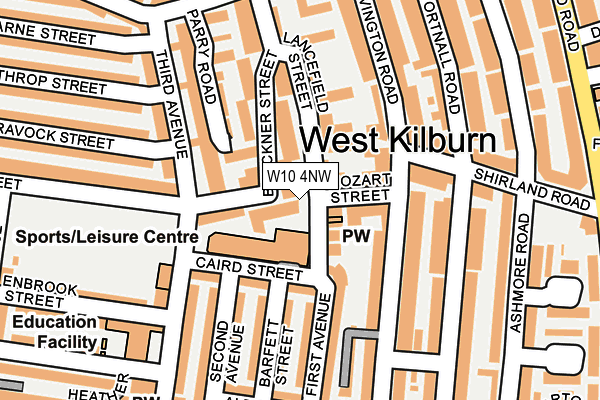 W10 4NW map - OS OpenMap – Local (Ordnance Survey)