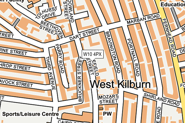 W10 4PX map - OS OpenMap – Local (Ordnance Survey)