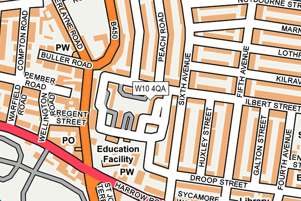 W10 4QA map - OS OpenMap – Local (Ordnance Survey)