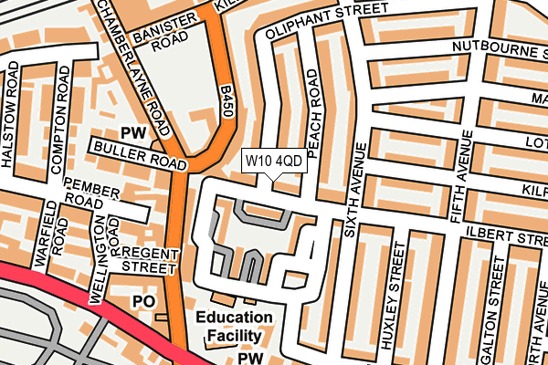 W10 4QD map - OS OpenMap – Local (Ordnance Survey)