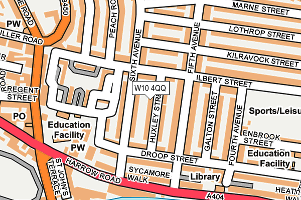 W10 4QQ map - OS OpenMap – Local (Ordnance Survey)