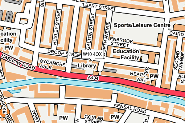 W10 4QX map - OS OpenMap – Local (Ordnance Survey)