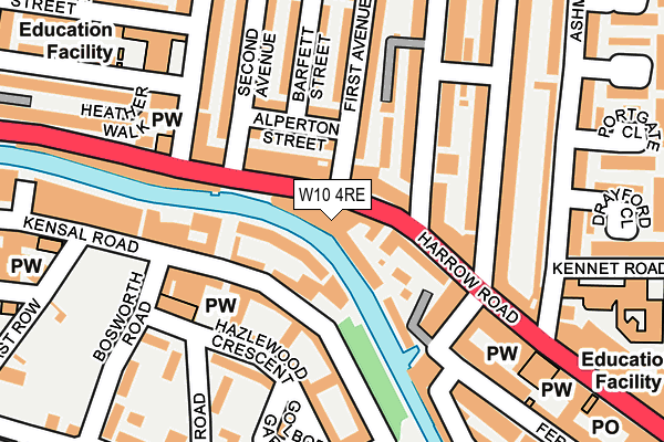 W10 4RE map - OS OpenMap – Local (Ordnance Survey)