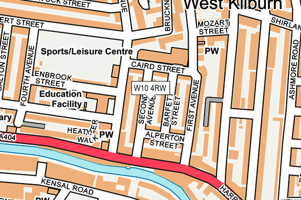 W10 4RW map - OS OpenMap – Local (Ordnance Survey)