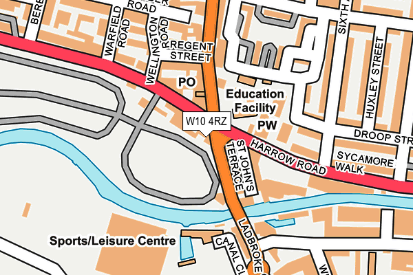W10 4RZ map - OS OpenMap – Local (Ordnance Survey)
