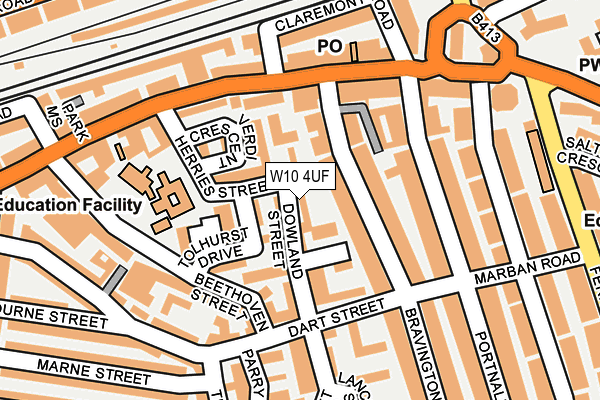 W10 4UF map - OS OpenMap – Local (Ordnance Survey)
