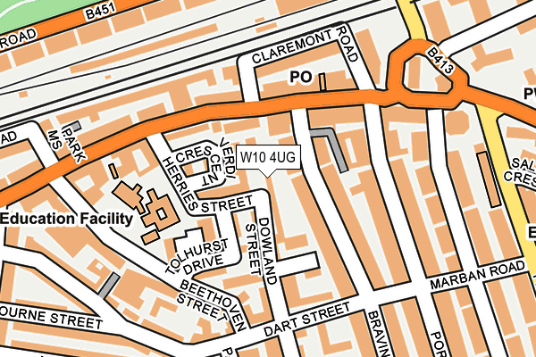 W10 4UG map - OS OpenMap – Local (Ordnance Survey)