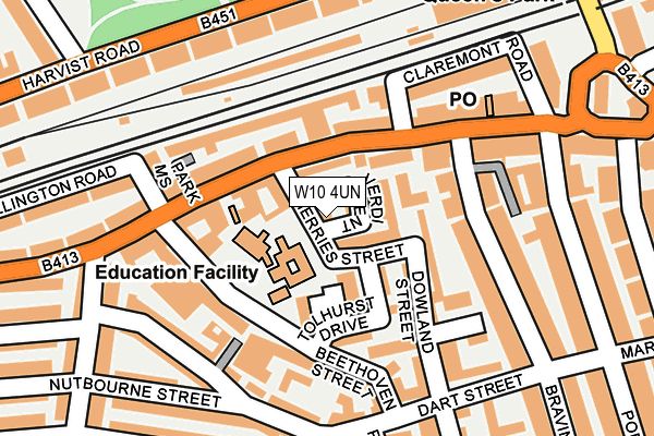 W10 4UN map - OS OpenMap – Local (Ordnance Survey)