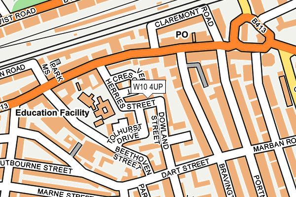 W10 4UP map - OS OpenMap – Local (Ordnance Survey)