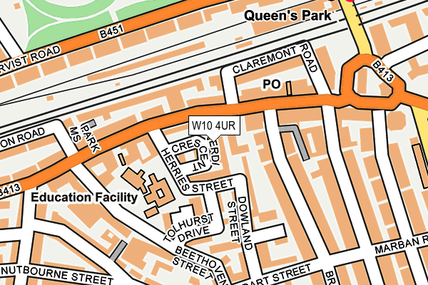 W10 4UR map - OS OpenMap – Local (Ordnance Survey)