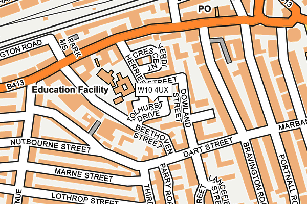 W10 4UX map - OS OpenMap – Local (Ordnance Survey)