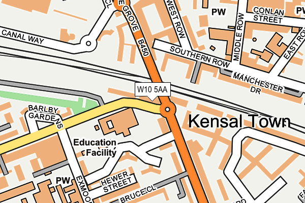 W10 5AA map - OS OpenMap – Local (Ordnance Survey)