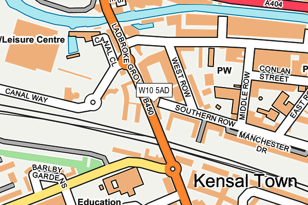W10 5AD map - OS OpenMap – Local (Ordnance Survey)