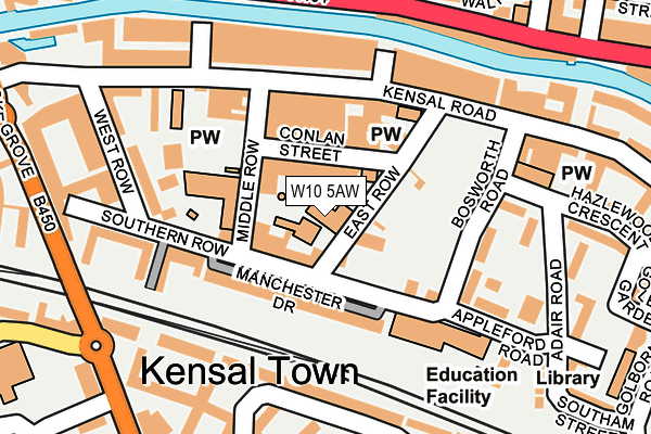 W10 5AW map - OS OpenMap – Local (Ordnance Survey)