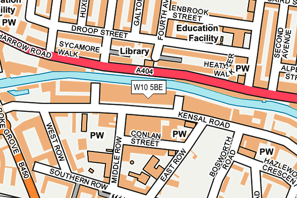 W10 5BE map - OS OpenMap – Local (Ordnance Survey)