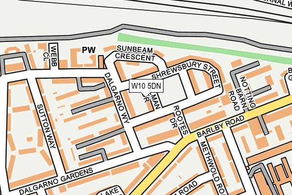 W10 5DN map - OS OpenMap – Local (Ordnance Survey)
