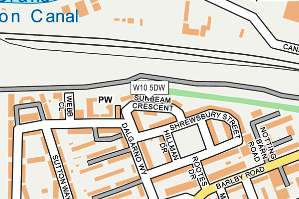 W10 5DW map - OS OpenMap – Local (Ordnance Survey)