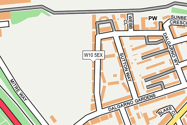 W10 5EX map - OS OpenMap – Local (Ordnance Survey)