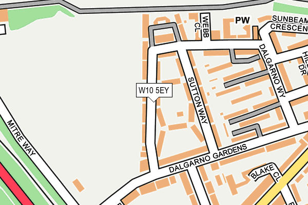 W10 5EY map - OS OpenMap – Local (Ordnance Survey)