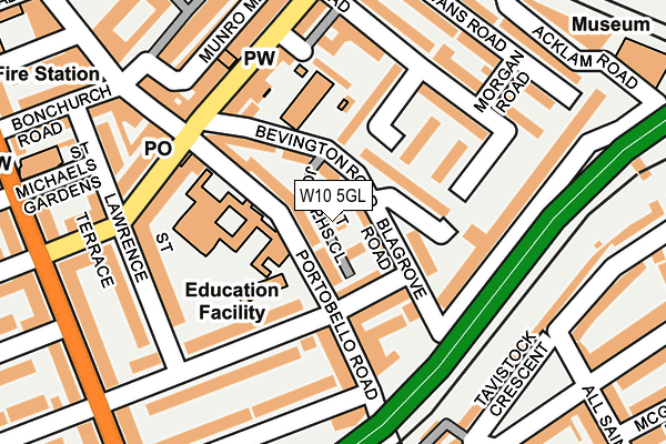 W10 5GL map - OS OpenMap – Local (Ordnance Survey)