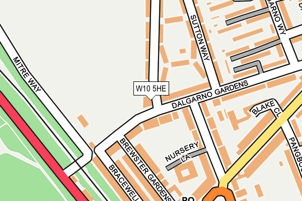 W10 5HE map - OS OpenMap – Local (Ordnance Survey)