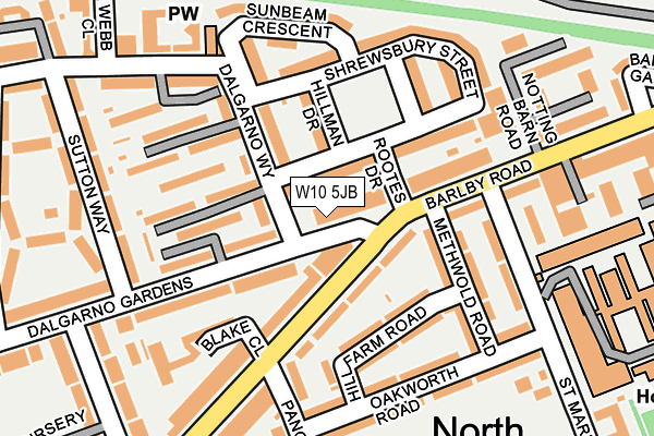 W10 5JB map - OS OpenMap – Local (Ordnance Survey)
