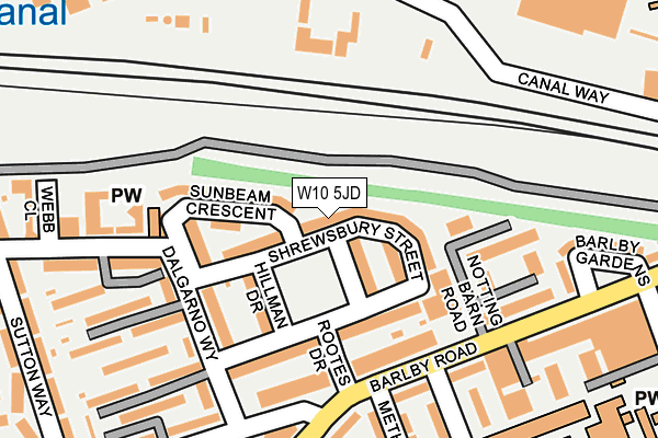 W10 5JD map - OS OpenMap – Local (Ordnance Survey)