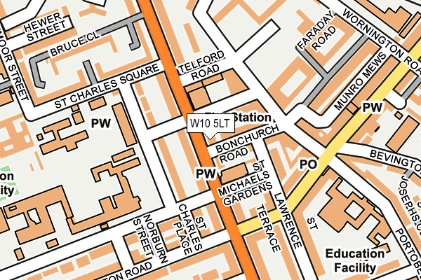 W10 5LT map - OS OpenMap – Local (Ordnance Survey)