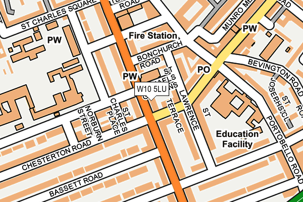W10 5LU map - OS OpenMap – Local (Ordnance Survey)