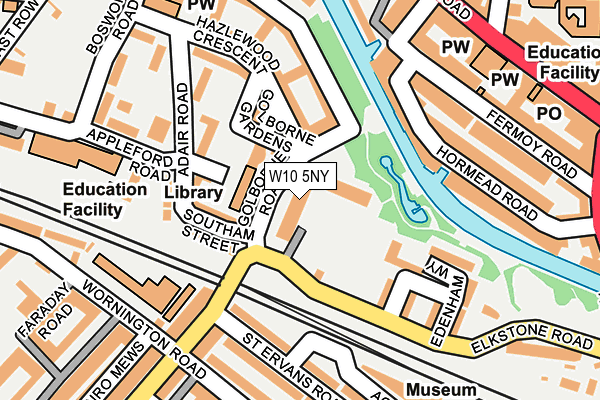 W10 5NY map - OS OpenMap – Local (Ordnance Survey)