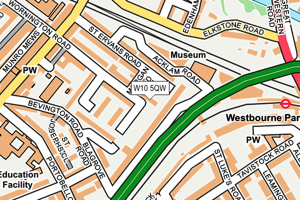 W10 5QW map - OS OpenMap – Local (Ordnance Survey)