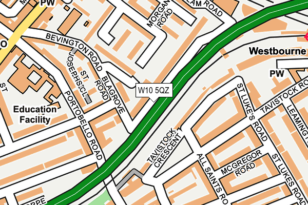 W10 5QZ map - OS OpenMap – Local (Ordnance Survey)