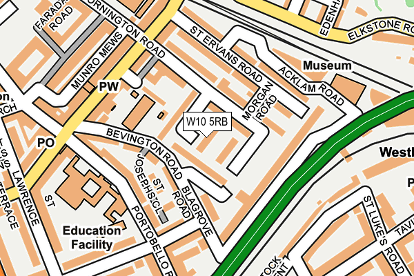 W10 5RB map - OS OpenMap – Local (Ordnance Survey)