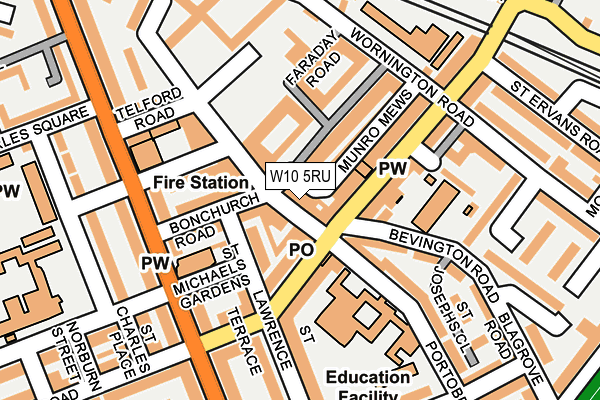 W10 5RU map - OS OpenMap – Local (Ordnance Survey)