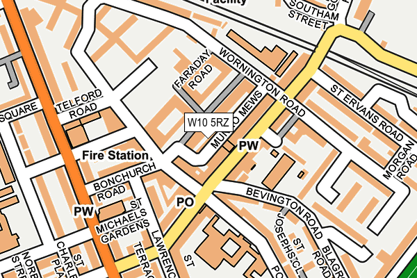 W10 5RZ map - OS OpenMap – Local (Ordnance Survey)