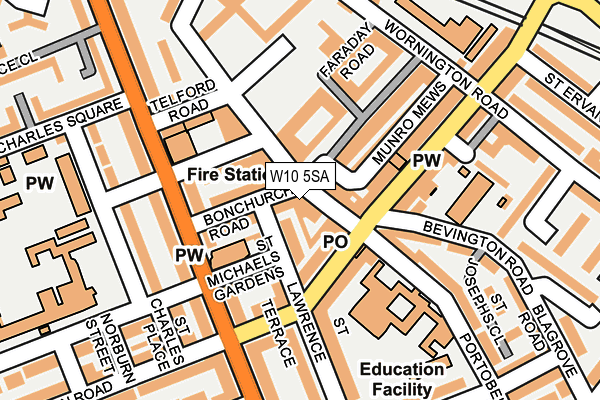 W10 5SA map - OS OpenMap – Local (Ordnance Survey)