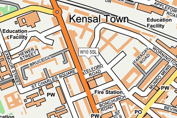 W10 5SL map - OS OpenMap – Local (Ordnance Survey)