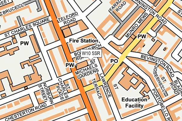 W10 5SR map - OS OpenMap – Local (Ordnance Survey)