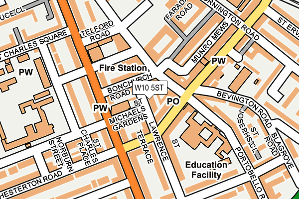 W10 5ST map - OS OpenMap – Local (Ordnance Survey)