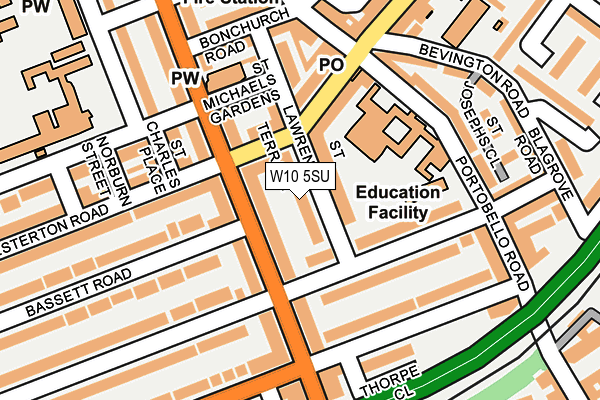 W10 5SU map - OS OpenMap – Local (Ordnance Survey)