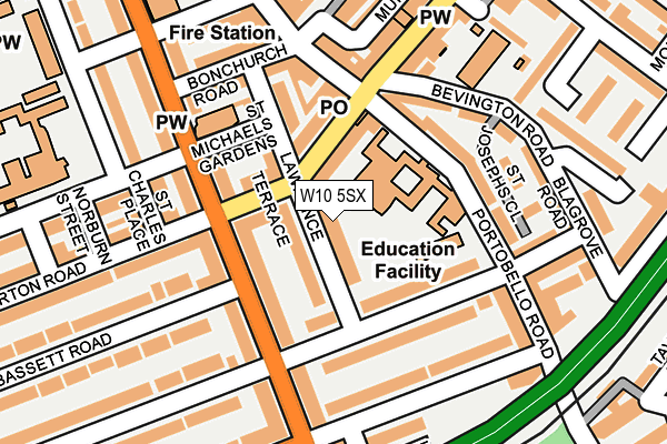 W10 5SX map - OS OpenMap – Local (Ordnance Survey)