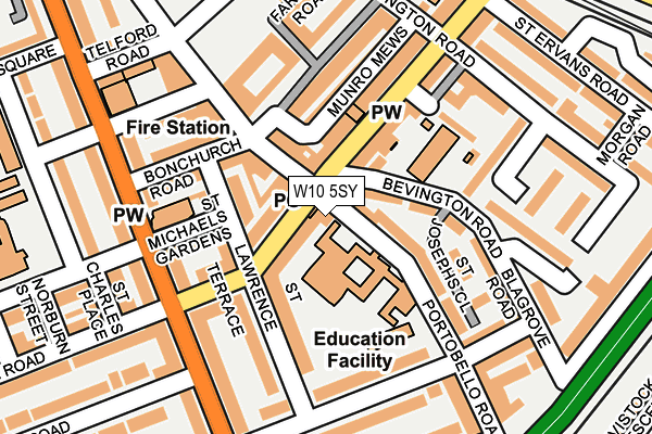 W10 5SY map - OS OpenMap – Local (Ordnance Survey)