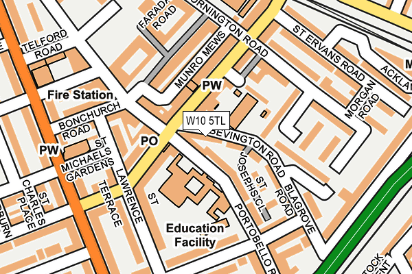 W10 5TL map - OS OpenMap – Local (Ordnance Survey)