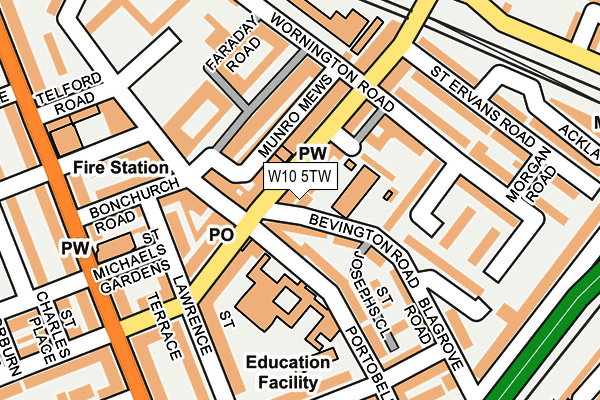 W10 5TW map - OS OpenMap – Local (Ordnance Survey)